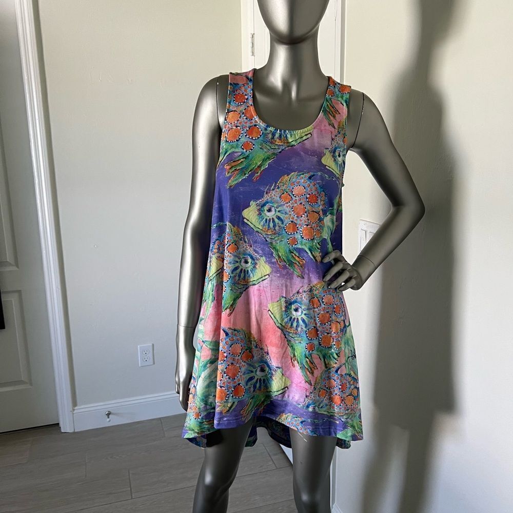 Leoma Lovegrove Florida Sleeveless Purple Pink Vacay Dress Women's Size PS
